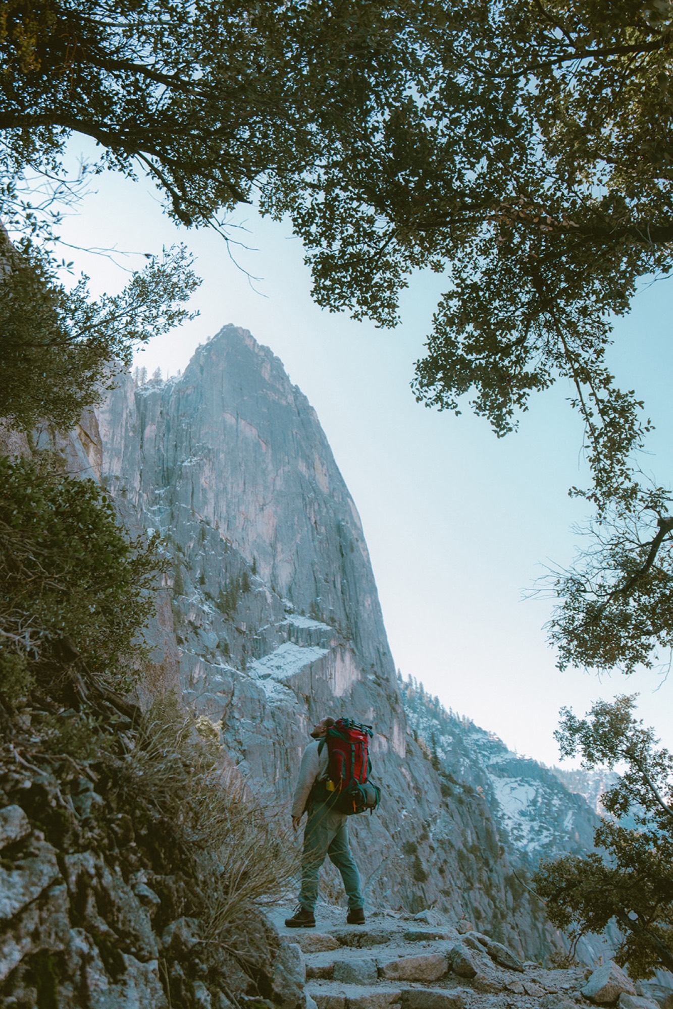 Carrying production equipment up a mountain