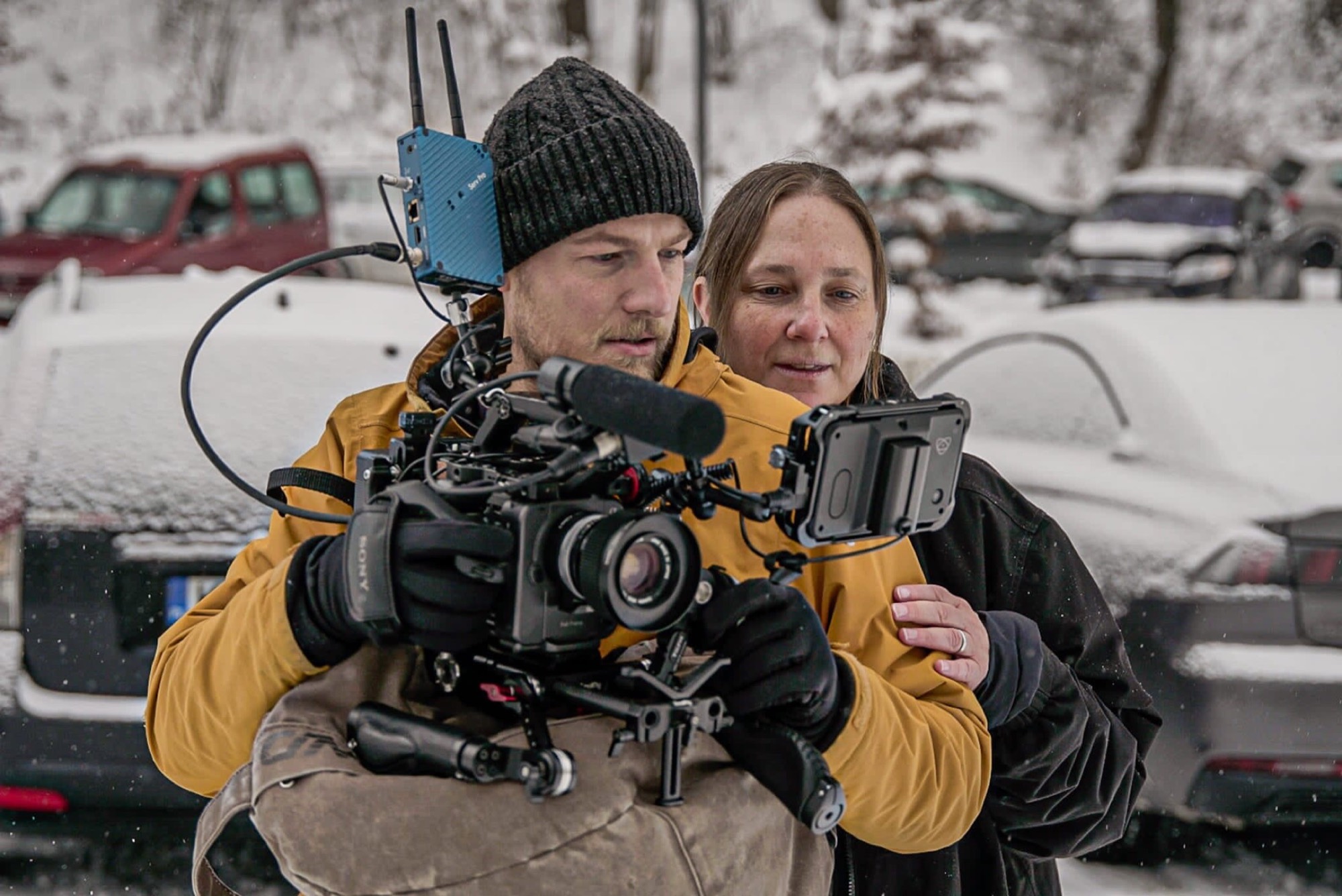 Joachim Blomme and Vanessa Roth working on The Righteous Roadtrip